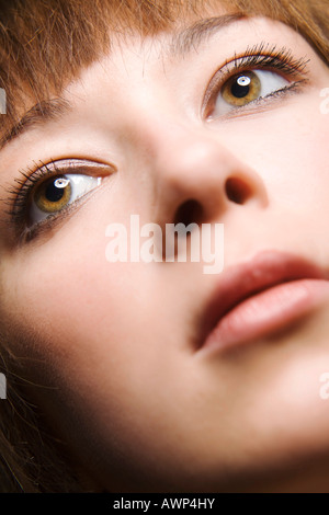 Closeup of a young woman's face Banque D'Images