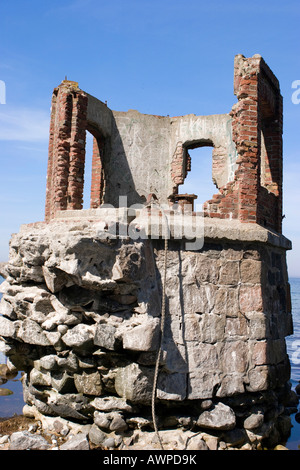 L'ancien phare balise sur la plage près du cap Arkona, Ruegen Island, Mecklembourg-Poméranie-Occidentale, Allemagne, Europe Banque D'Images