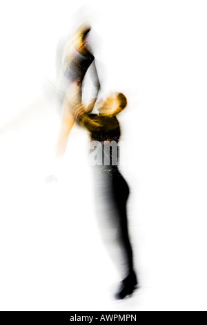 Action de paires floue patineurs Banque D'Images