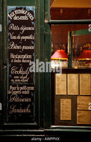 Bistro aux rendez-vous des amis, Quartier Marais, Paris, France, Europe Banque D'Images