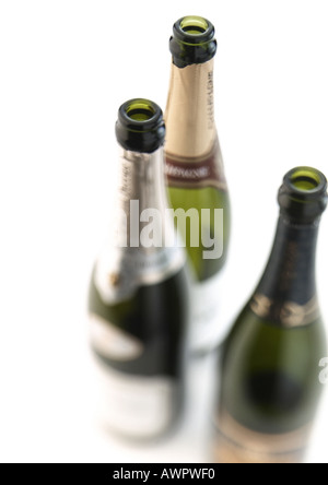 Des bouteilles de champagne vides, close-up Banque D'Images