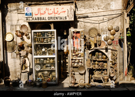 Boutique dans le suk de Damas, Syrie Banque D'Images