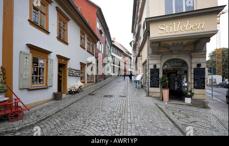 Kraemerbruecke bridge dans le centre-ville historique d'Erfurt, Thuringe, Allemagne, Europe Banque D'Images