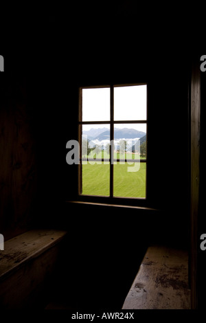 Vue sur l'extérieur, couvent de Saint-Jean (St. Johann), monastère bénédictin et l'UNESCO World Heritage Site, Basse Engadine, Graubuen Banque D'Images