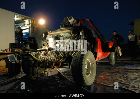 Paris-Dakar, Tarek véhicule prototype de test, au Maroc, Afrique, VW Banque D'Images