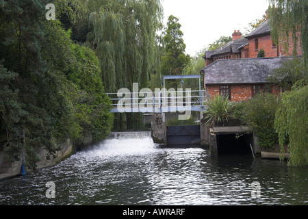 Weir petite Serrure en Marsh Lock Henley on Thames Oxfordshire, UK Banque D'Images