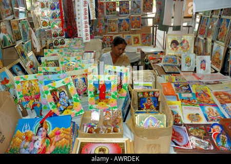 L'île Maurice magasin de souvenirs au cours du marché à quatre bornes Banque D'Images