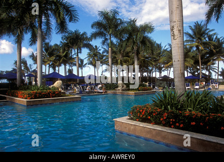 Piscine d'eau douce, piscine, Ritz-Carlton San Juan Hotel Spa and Casino, The Ritz-Carlton San Juan Hotel, Isla Verde, Puerto Rico, Caroline Banque D'Images