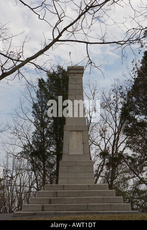 Monument du centenaire, Kings Mountain National Military Park près de Blacksburg en Caroline du Sud 14 mars 2008 Banque D'Images