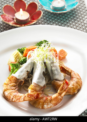Crevettes frites Banque D'Images