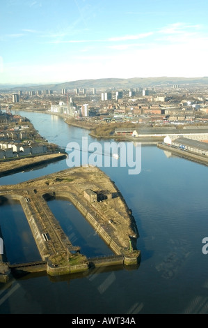 Ariel vue de Govan glasgow clydeside docks ecosse europe Banque D'Images