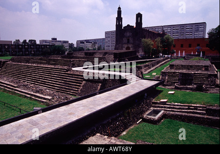 Tlatelolco (Plaza de las Tres Culturas). La ville de Mexico (Mexico D.F.). Le Mexique Banque D'Images