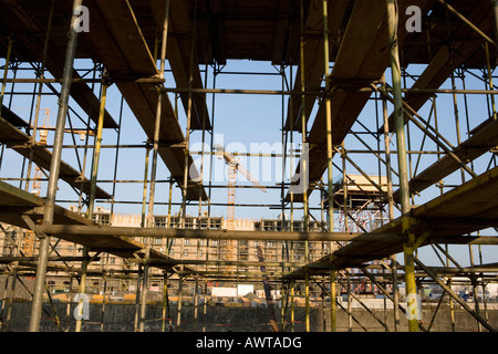 Rheinauhafen Koeln Baustelle construction Cologne port yacht site de stockage supplémentaires ville Banque D'Images