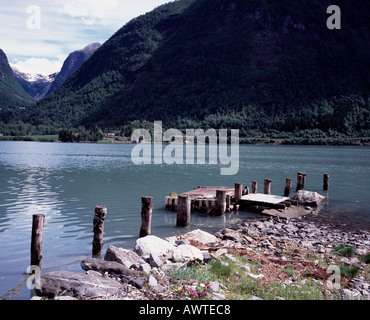 Le Sognefjorden à Fjaerland Mundal Norvège fjords de l'ouest Banque D'Images