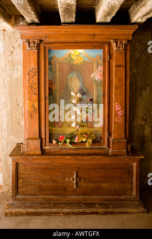 Mur de culte de la Vierge Marie à Venise, Italie. Banque D'Images