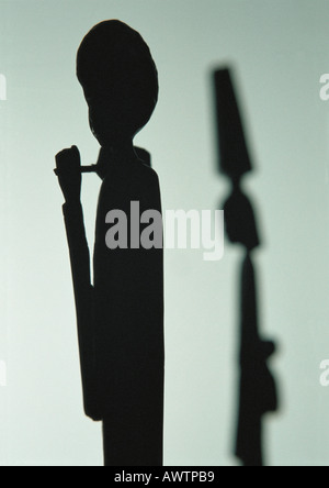 Sculptures africaines en silhouette Banque D'Images