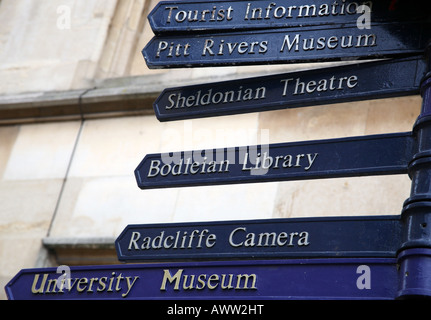 Panneaux de direction pour les piétons à Oxford Banque D'Images