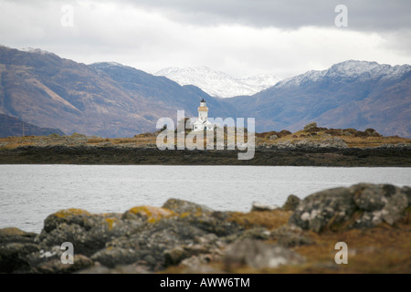 Le phare à Eilean Sionnach Banque D'Images