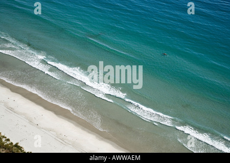 Long Beach Kayak près de Dunedin ile sud Nouvelle Zelande aerial Banque D'Images