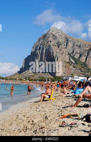 La plage de San Vito Lo Capo Sicile Italie Banque D'Images