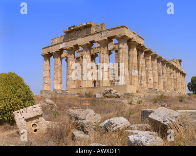 Le Temple Grec de Selinunte Sicile Italie Banque D'Images