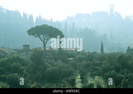 Villas Florence Firenze Italie sur la colline au sud du Jardin de Boboli Banque D'Images