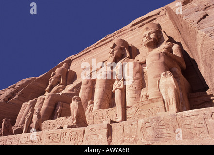 Monument nubien, au patrimoine mondial de l'UNESCO à Abou Simbel Egypte Banque D'Images