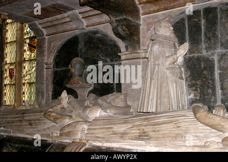 UK Angleterre Somerset Dunster église Saint Georges tombe familiale Lutterell Banque D'Images