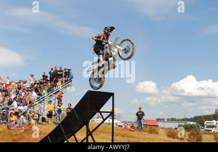 Motocross stunt rider Banque D'Images