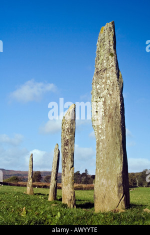 Les Menhirs en Ballymeanoch Kilmartin glen Bute Argyll Ecosse Banque D'Images