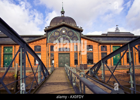 Salle d'enchères historique, partie du marché au poisson au port de Hambourg, Hambourg, Allemagne, Europe Banque D'Images