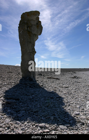 Formations calcaires à Langhammar sur l'île de Fårö, Gotland en Suède Banque D'Images