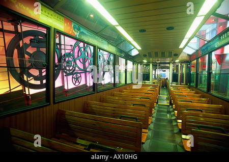 La Chine, Hong Kong, central, intérieur de la Peak Tram Banque D'Images