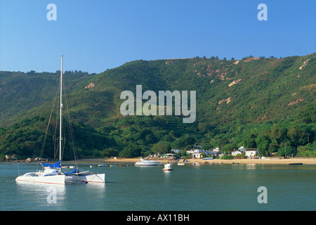 La Chine, Hong Kong, l'île de Lantau, Littoral typique Voir Banque D'Images