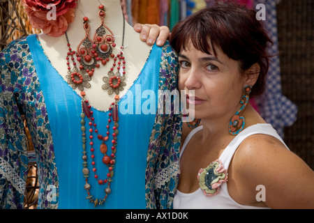 Taller de Diseno, designer de mode Angela, robes de flamenco, Séville, Andalousie, Espagne Banque D'Images