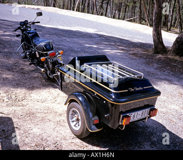 La remorque tractée par Shiralee une BMW R60 900cc Moto à Victoria en Australie Banque D'Images