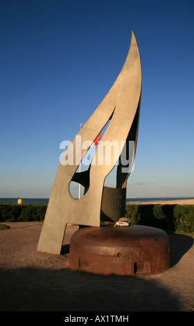 L'Keiffer, érigée à Sword Beach, de Ouistreham, Normandie, France. Banque D'Images