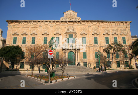 Malte La Valette Auberge de Castille Les bureaux du Premier ministre maltais Banque D'Images