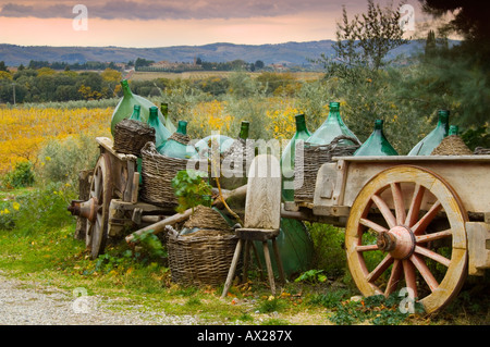 Scène rurale bucolique en Chianti Toscane Italie Banque D'Images