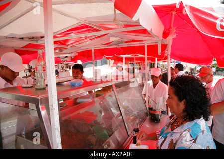 Taco stand, street food, Playa del Carmen, Mexique Banque D'Images