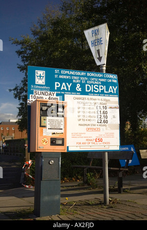 Parking Ticket Machine à Bury St Emunds, Suffolk, UK Banque D'Images