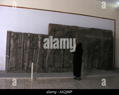 Visiteur au Musée National, Téhéran, Iran Banque D'Images