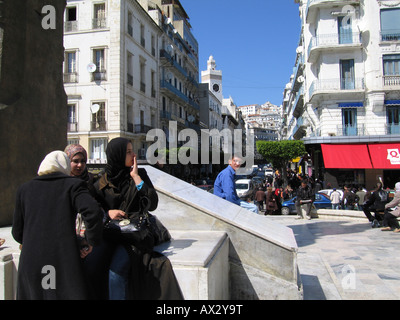 Place Emir Abdelkader, Alger, Algérie Banque D'Images