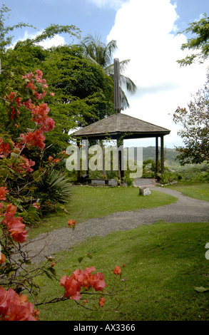 Gazebo dans la Forêt de Fleurs St Joseph Barbade Antilles Banque D'Images
