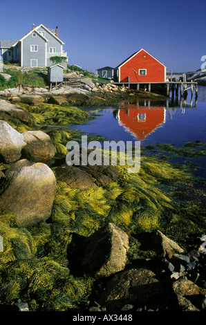 Village de pêcheurs Réflexions Peggys Cove Nouvelle-Écosse Canada Banque D'Images