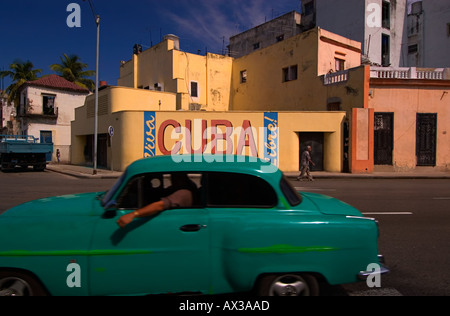 VIVA CUBA LIBRE ! Murale, Centro Habana et Prado, La Havane, La Havane, Cuba, Antilles, Caraïbes Banque D'Images