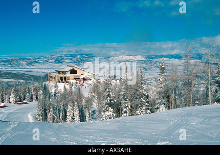 Grade 1 : piste de ski Ski Lodge Tower de Steamboat Springs, CO USA Banque D'Images
