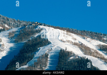 Grade 1 : Chalet de ski Heavenly Daze ski run de Steamboat Springs, Colorado USA Banque D'Images