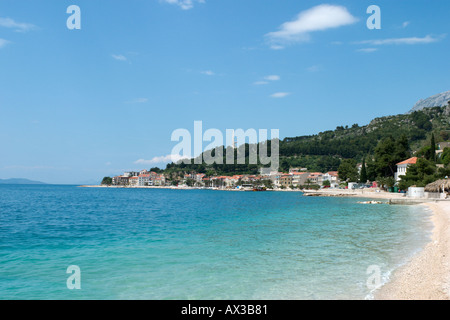 Plage de Supetar, Makarska Riviera, de la côte dalmate, Croatie Banque D'Images