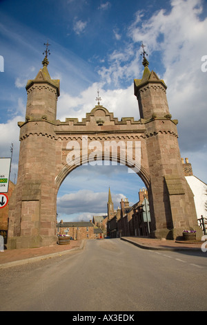 Arche Royale, de tourelles et de Keystone, l'Aberdeenshire, Ecosse Fettercairn, uk Banque D'Images